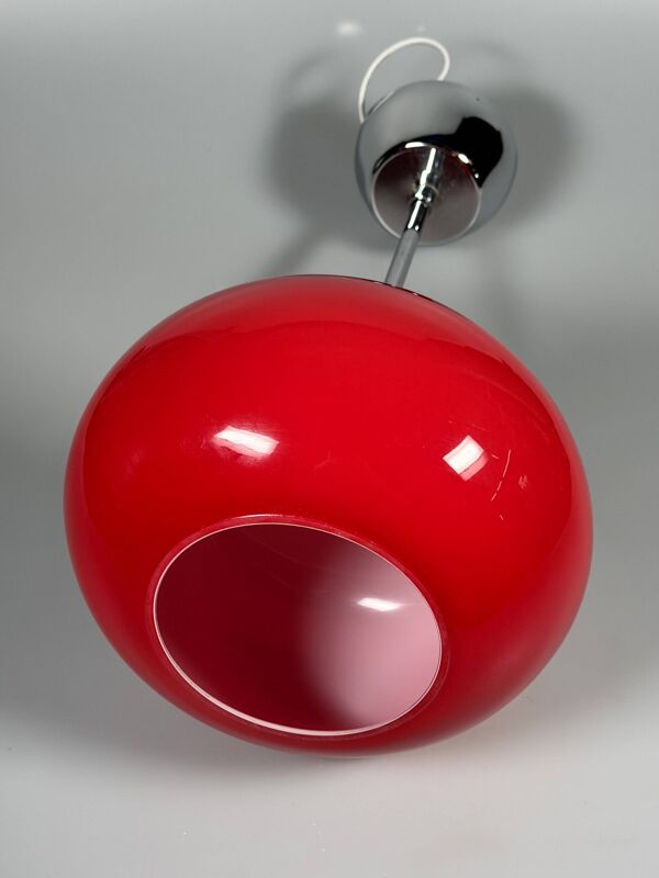 1960s 1970s Pendant Light Glass Ceiling Lamp Space Age Design