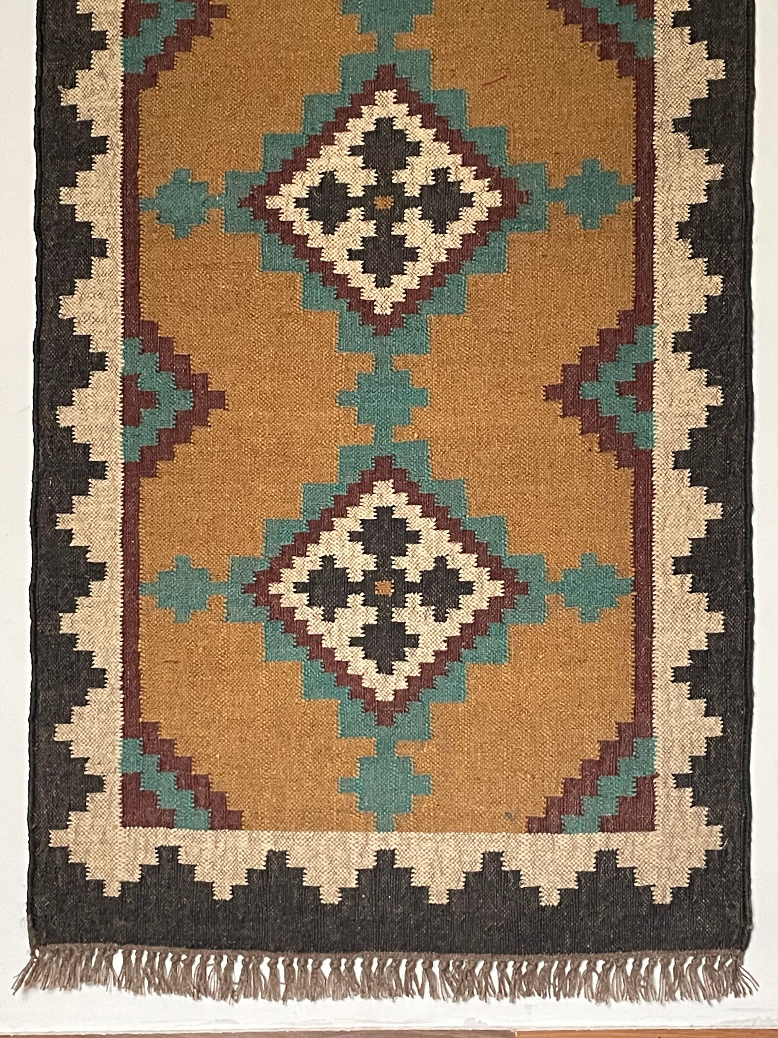 3 x 6, handmade jute-wool kilim rug, kilim carpet, 90x180cm