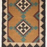 3 x 6, handmade jute-wool kilim rug, kilim carpet, 90x180cm