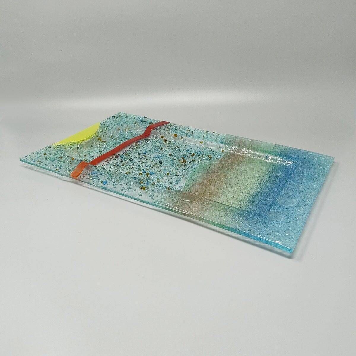 1970s Astonishing Tray By Albatros in Murano Glass. Made in Italy