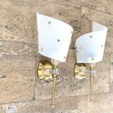 Pair of brass wall light 60s