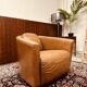 Fauteuil club vintage en cuir de mouton