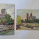 Pair of oils by B. Sarraillon Notre Dame de Paris