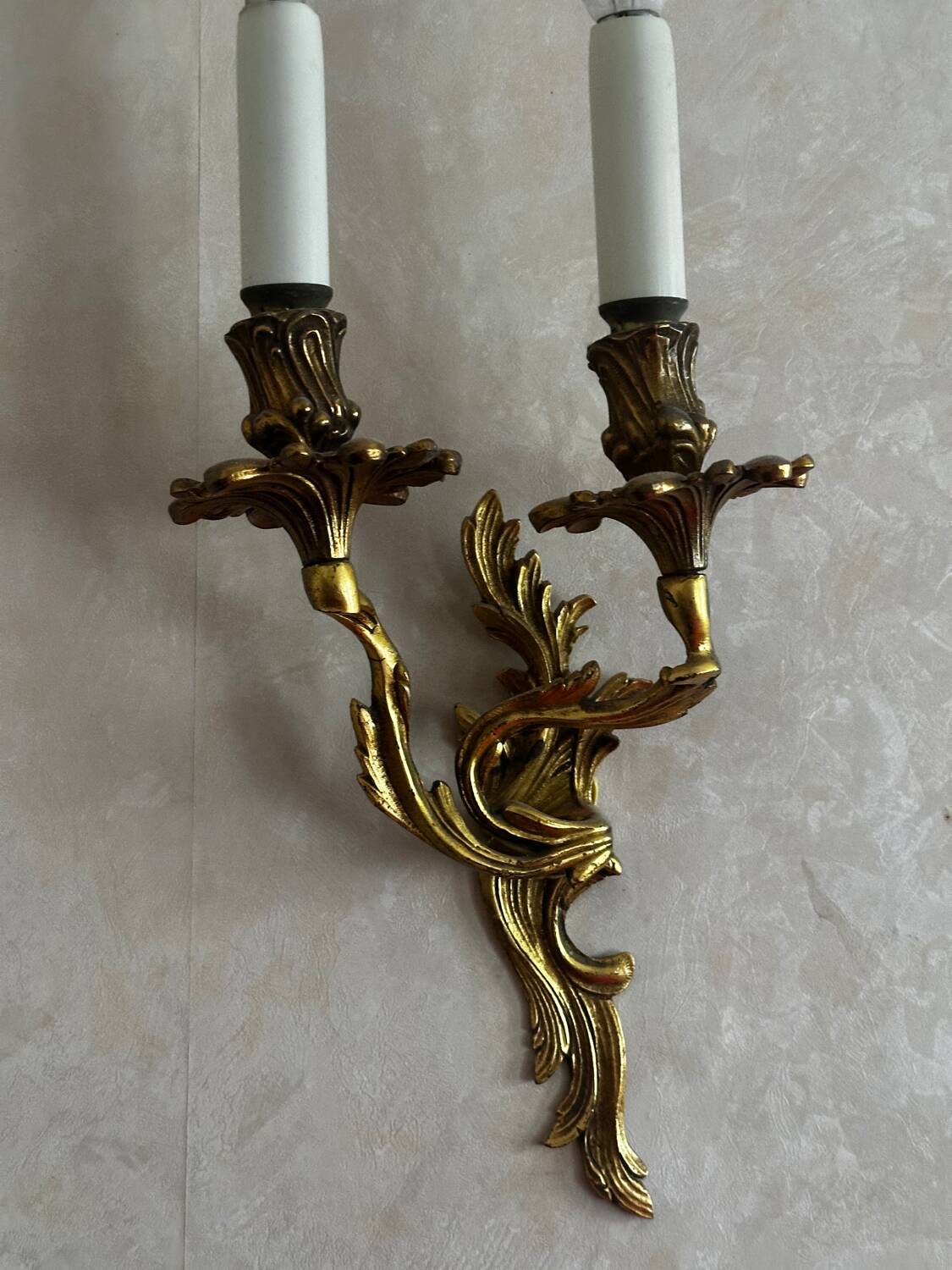 3 wall sconces - Louis XV / Rocaille style in gold