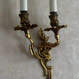3 wall sconces - Louis XV / Rocaille style in gold