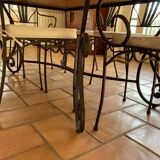 Table à manger + 6 chaises en fer forgé