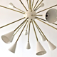 Chandelier Sputnik 24 brass lights white ivory color