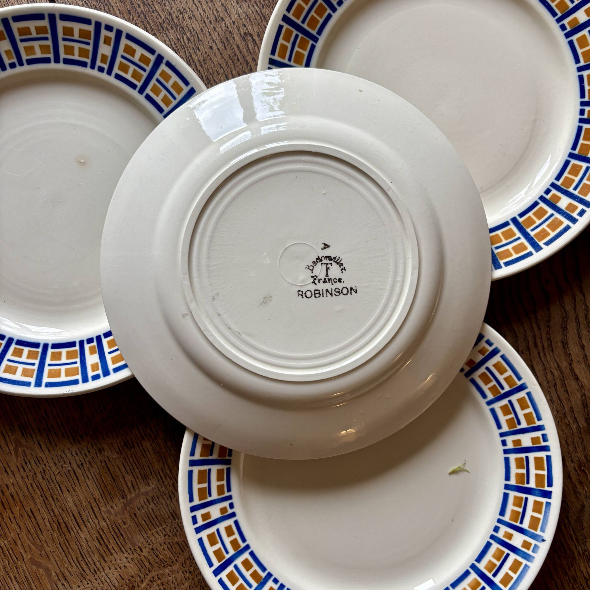 Set of 8 antique flat plates - Robinson de Badonvillier