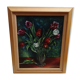 Huile sur carton entoilé bouquet de tulipes signé