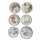 Mismatched set of 6 old flat plates