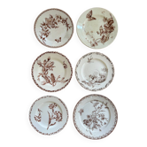 Mismatched set of 6 old flat plates