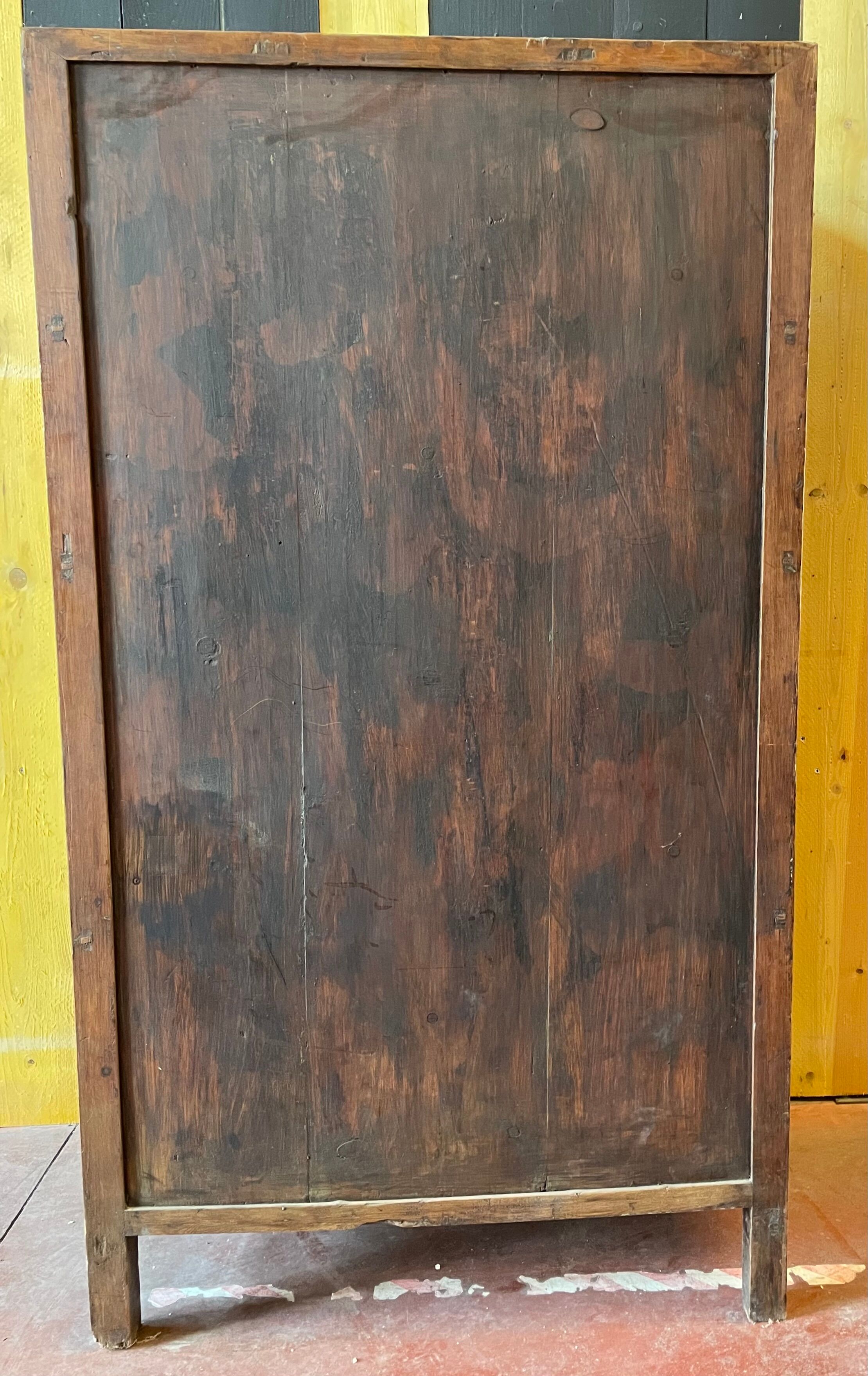 Chinese vessel cabinet 19th century in elm wood