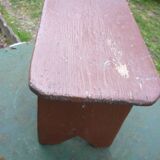 Vintage brutalist farmhouse stool bench