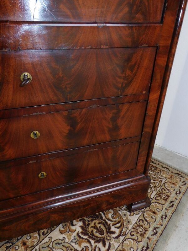 Secretaire louis philippe en acajou plateau marbre du xix ème siecle