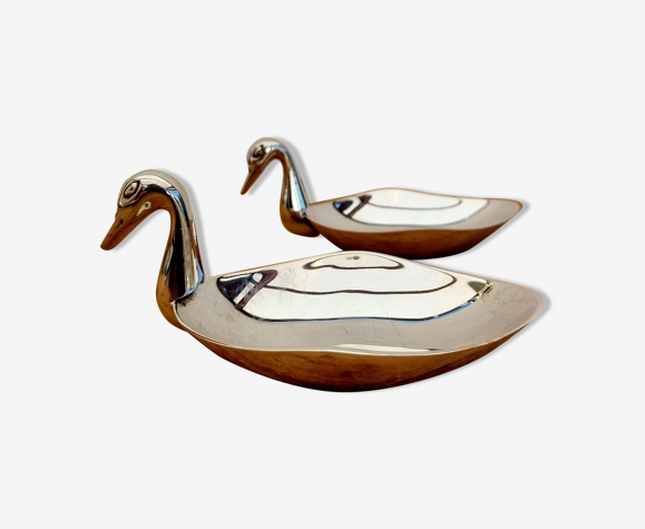 Lot de 2 coupelles ou porte-savon canard estampillé SIS