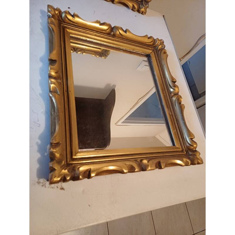 Set of 6 wooden and gilded stucco mirrors