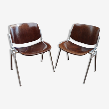 Set of 2 office chairs DSC 106 design Piretti for Castelli, 1965