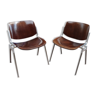 Lot de 2 chaises de bureau DSC 106 design Piretti pour Castelli, 1965