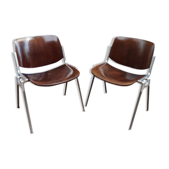 Set of 2 office chairs DSC 106 design Piretti for Castelli, 1965