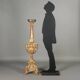 Bougeoir éclectique ancien en bois sculpté et doré, XIXe siècle