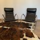 Paire de fauteuils "Omega" en chrome et cuir, Habitat, 1980