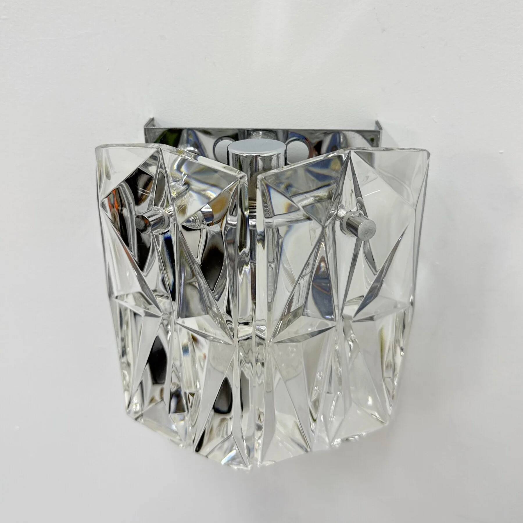 Pair of crystal sconces by Kinkeldey, Germany, 1970s