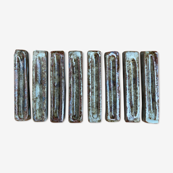 Set of 8 knife holders in enamelled stoneware