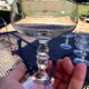 Set of 7 champagne glasses in crystal table art champagne cremant
