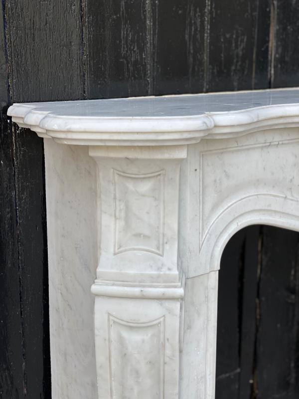 Louis XV Style Fireplace In Carrara Marble