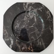 Set de 2 assiettes de présentation en marbre noir