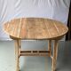 Refurbished Extendable Round Farmhouse Dining Table in Raw Solid Wood