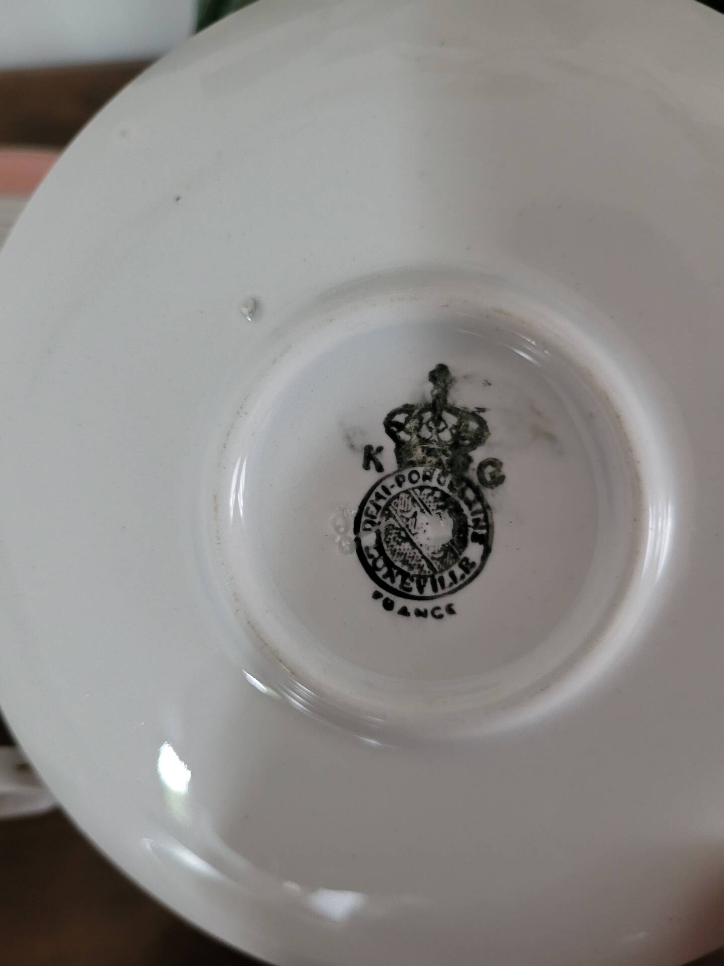 Set of 2 cups with saucers Luneville