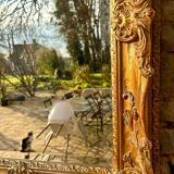 Large golden mirror