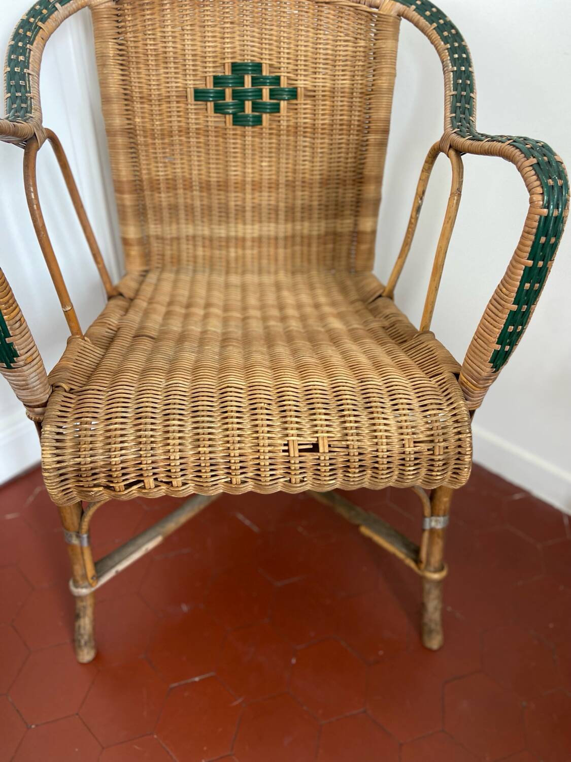 Vintage wicker armchair