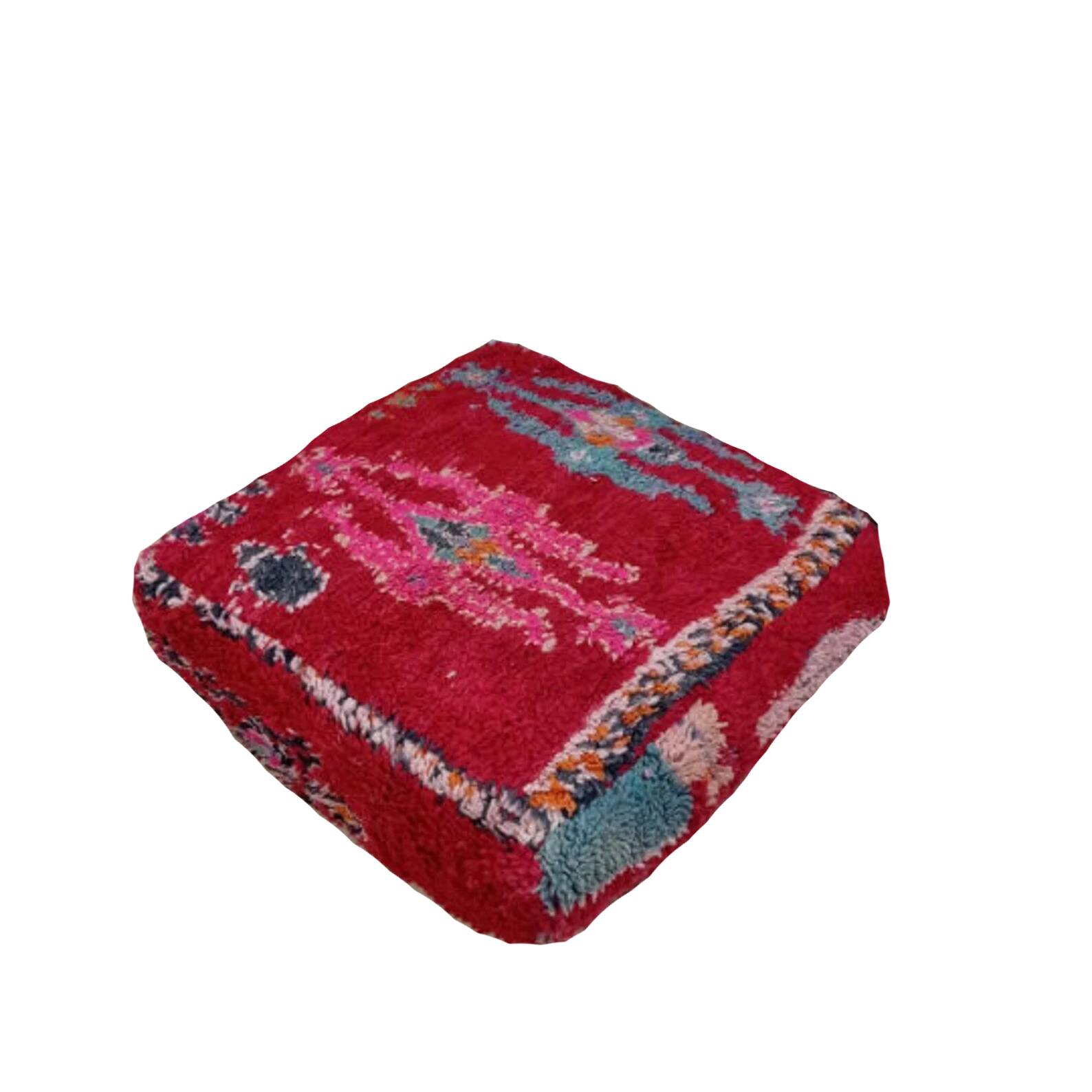 Handmade Berber pouf in wool 60 X 60 X 20 CM