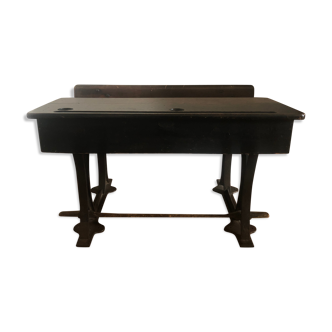 Double school desk, desk with ink