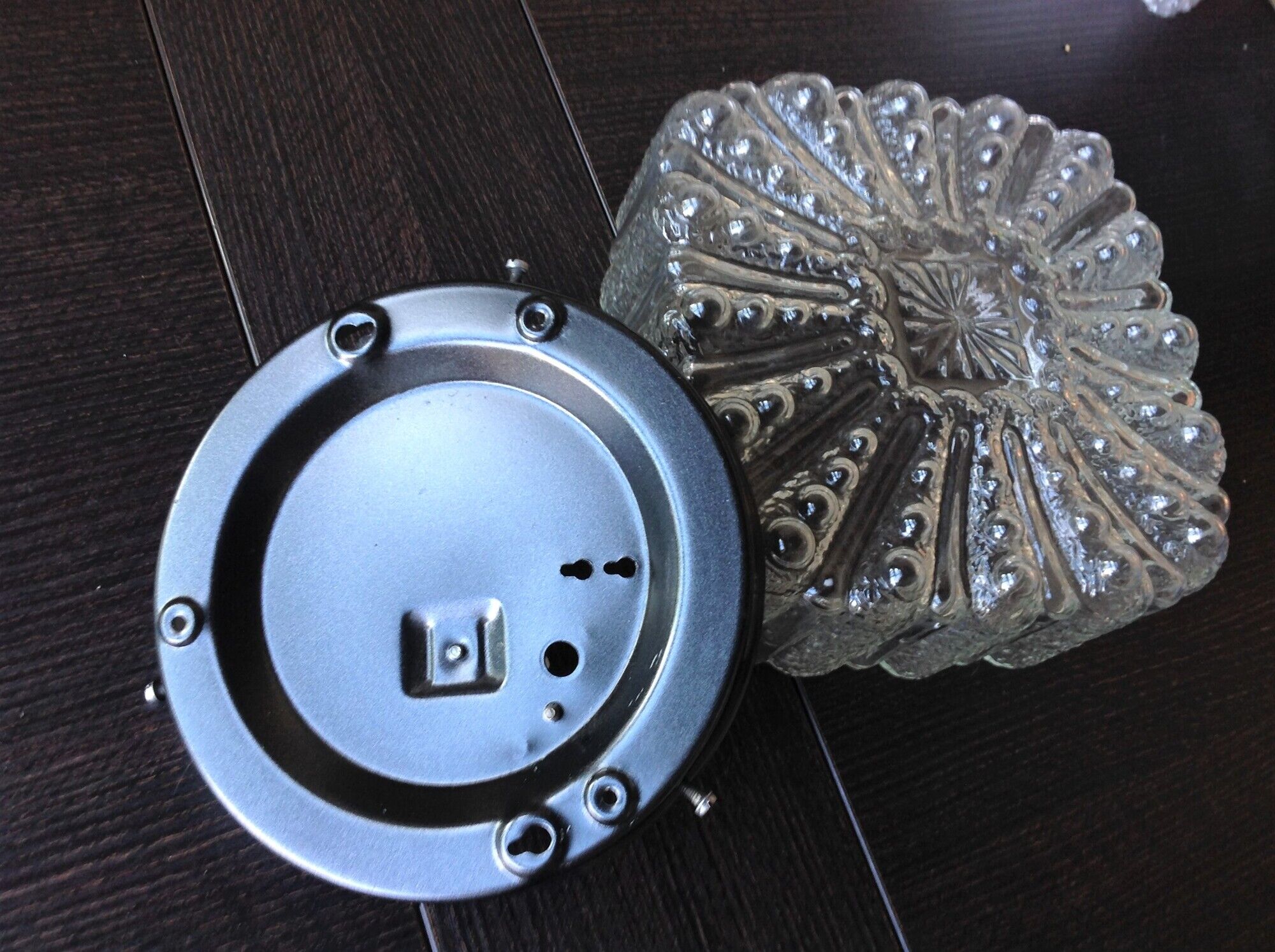 Square ceiling lamp in bulled glass 60/70s