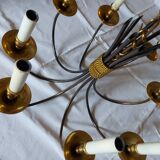 Lustre design 8 feux  métal en laiton doré