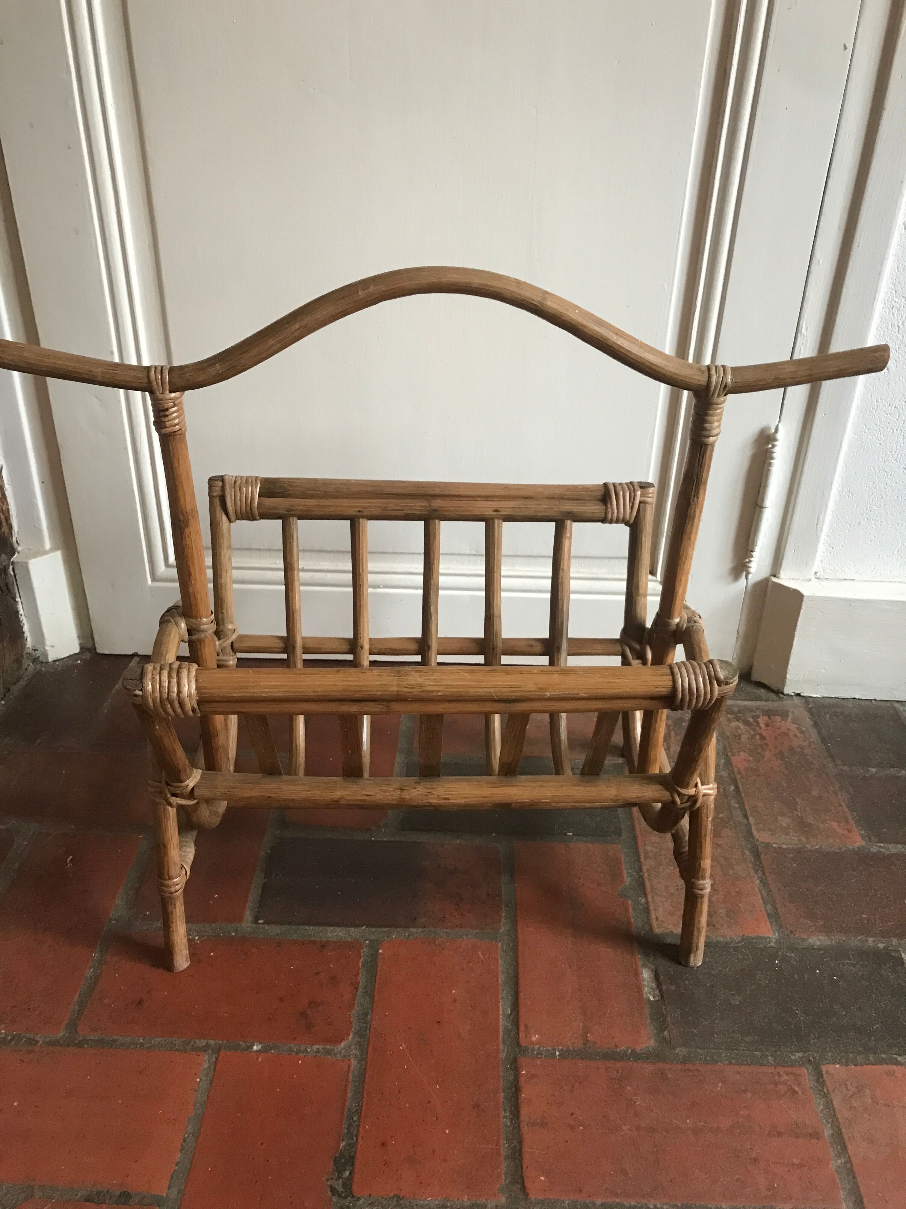 Rattan magazine holder