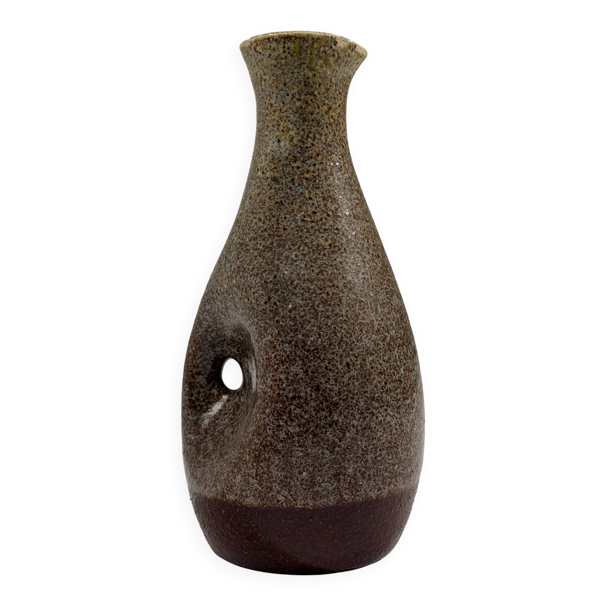 Ceramic jug with a pinched handle, the Potters of Accolay, France circa 1960.