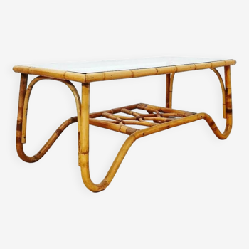 Rattan coffee table and glass top