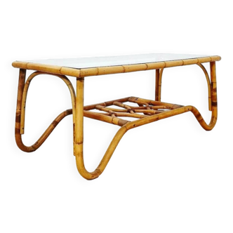 Rattan coffee table and glass top