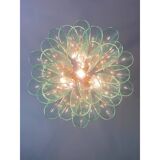 Lot de 2 Lustre Contemporain "Sella" en Verre de Murano Vert avec Or