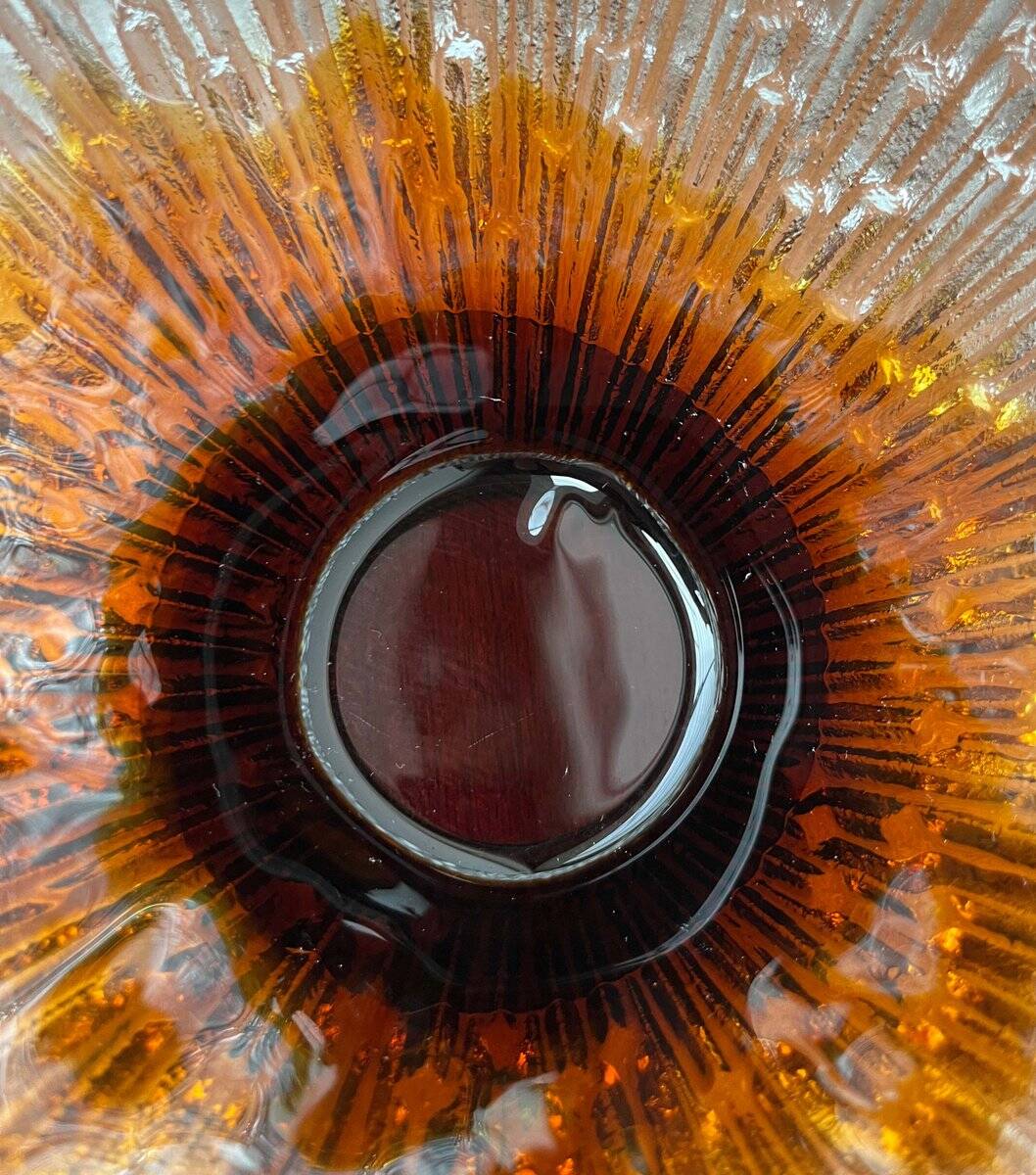 Glass bowl from the modern Revontulet series by Tauno Wirkkala for Humppila, Finland, 1960s.