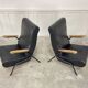 Duo de fauteuils vintage en simili-cuir noir