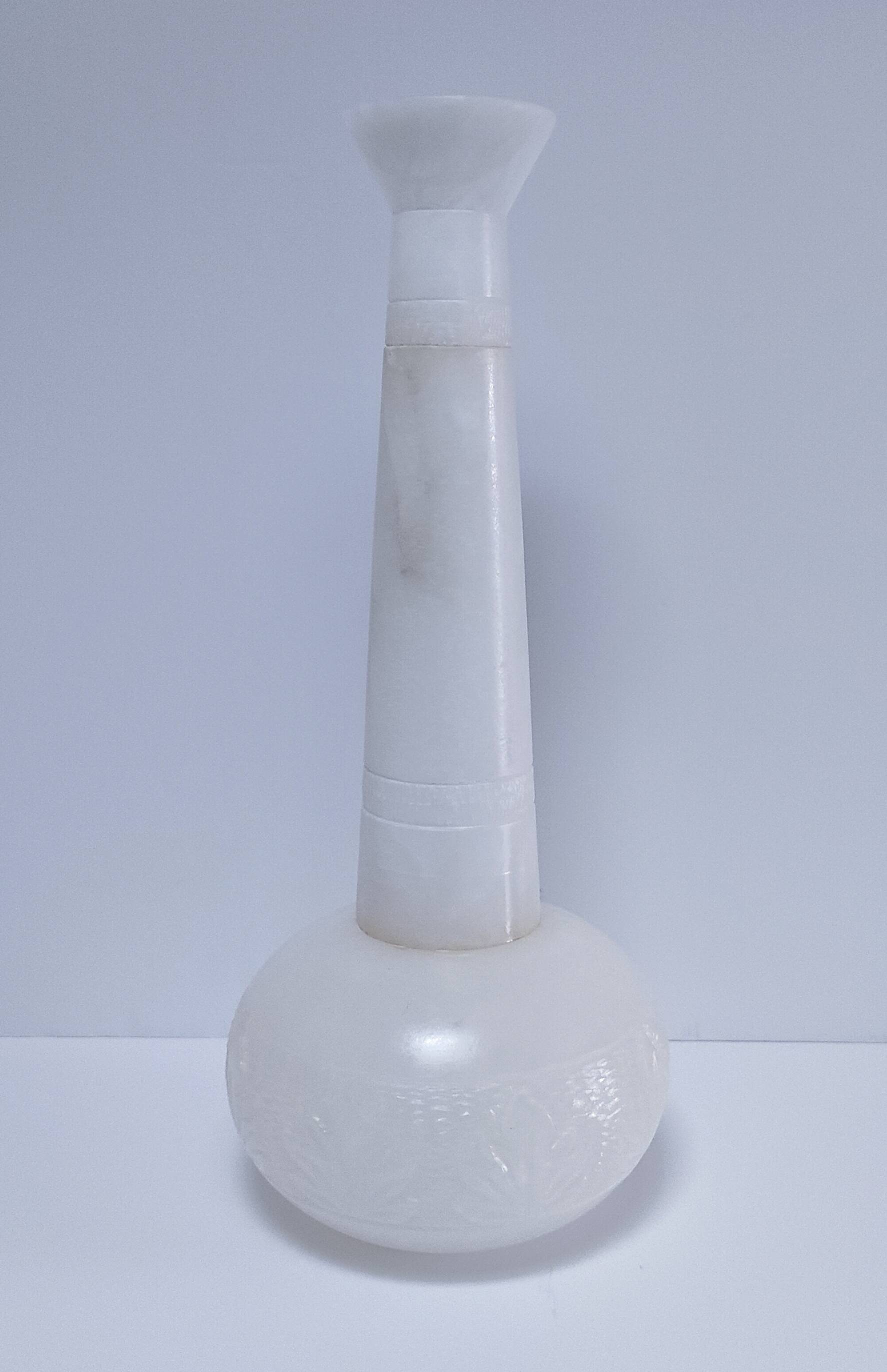 high alabaster vase xl h. 40.5 cm vintage