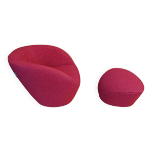 Fauteuil pivotant et pouf Rochebobois