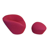 Edito swivel armchair and Edito pouf Rochebobois