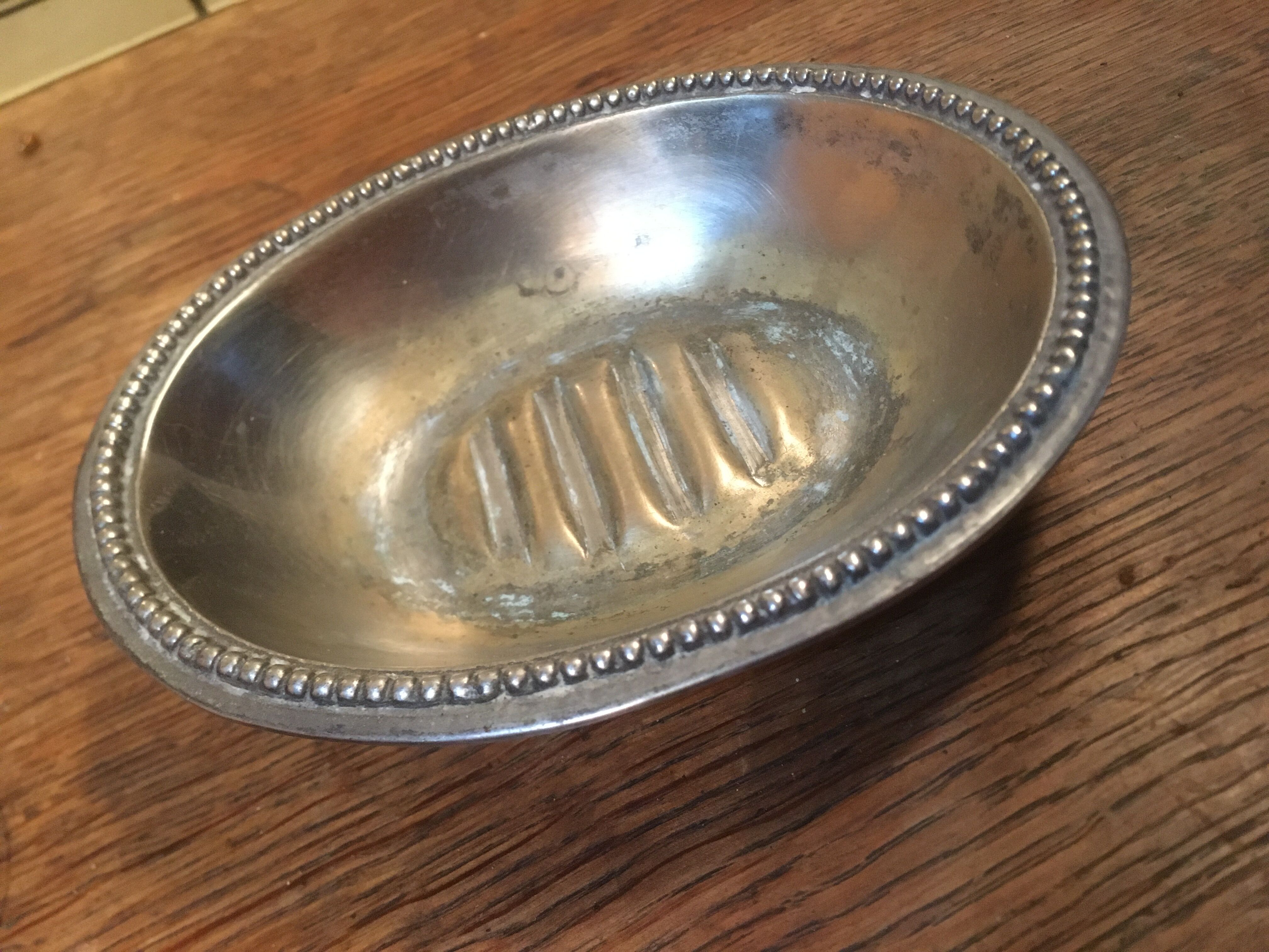 Silver metal soap holder