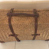 Wicker suitcase vintage rattan leather deco antique